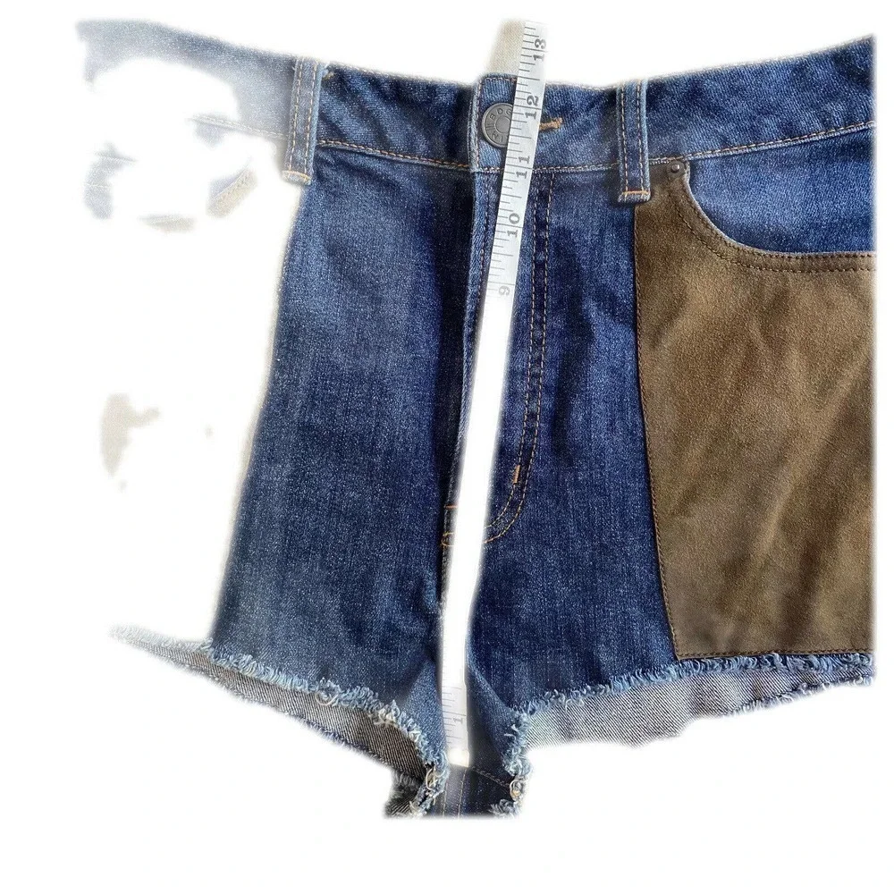 BDG Women's Blue High Rise‎ Cheeky Shorts 31